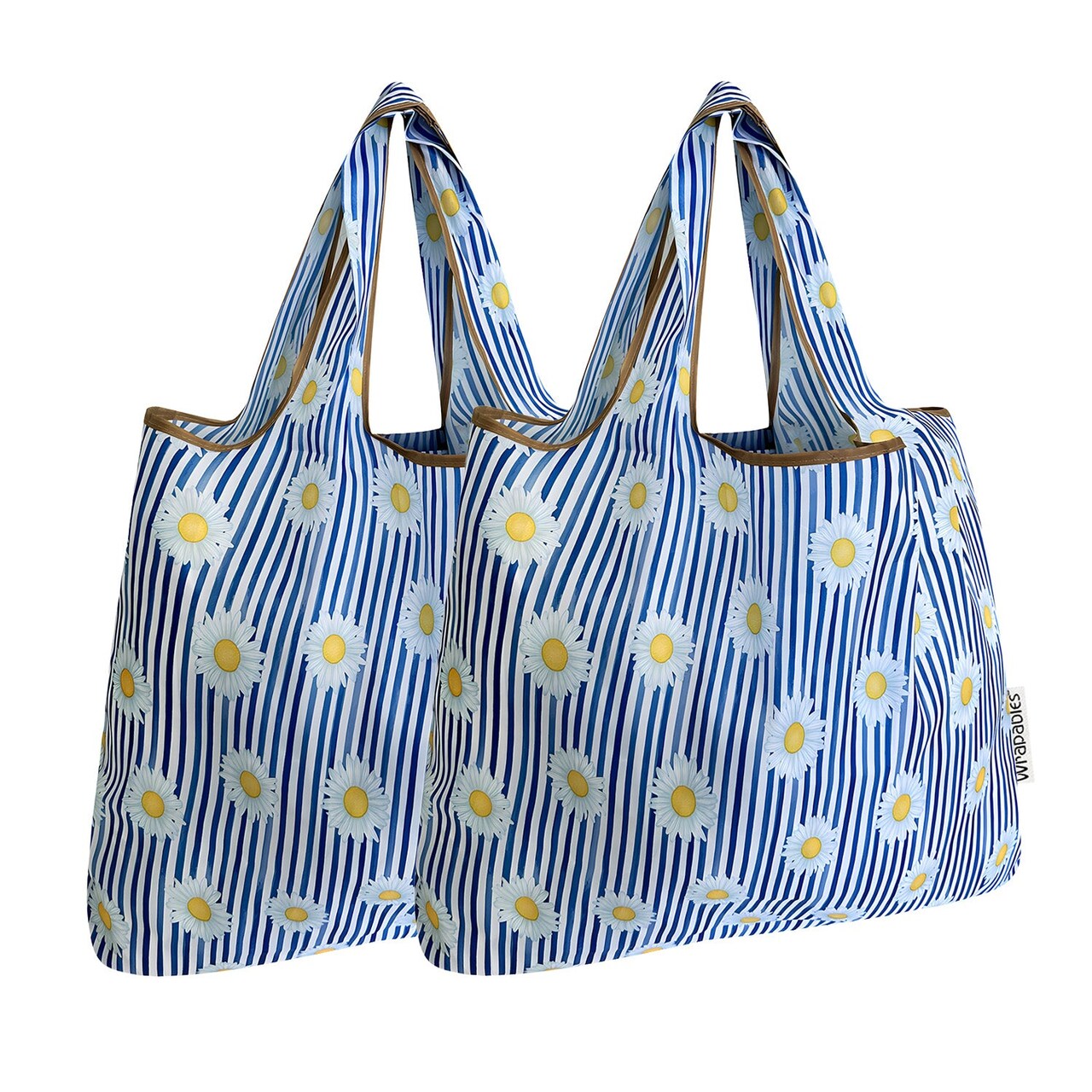 Wrapables Foldable Tote Nylon Reusable Grocery Bag (Set of 2), Sprig